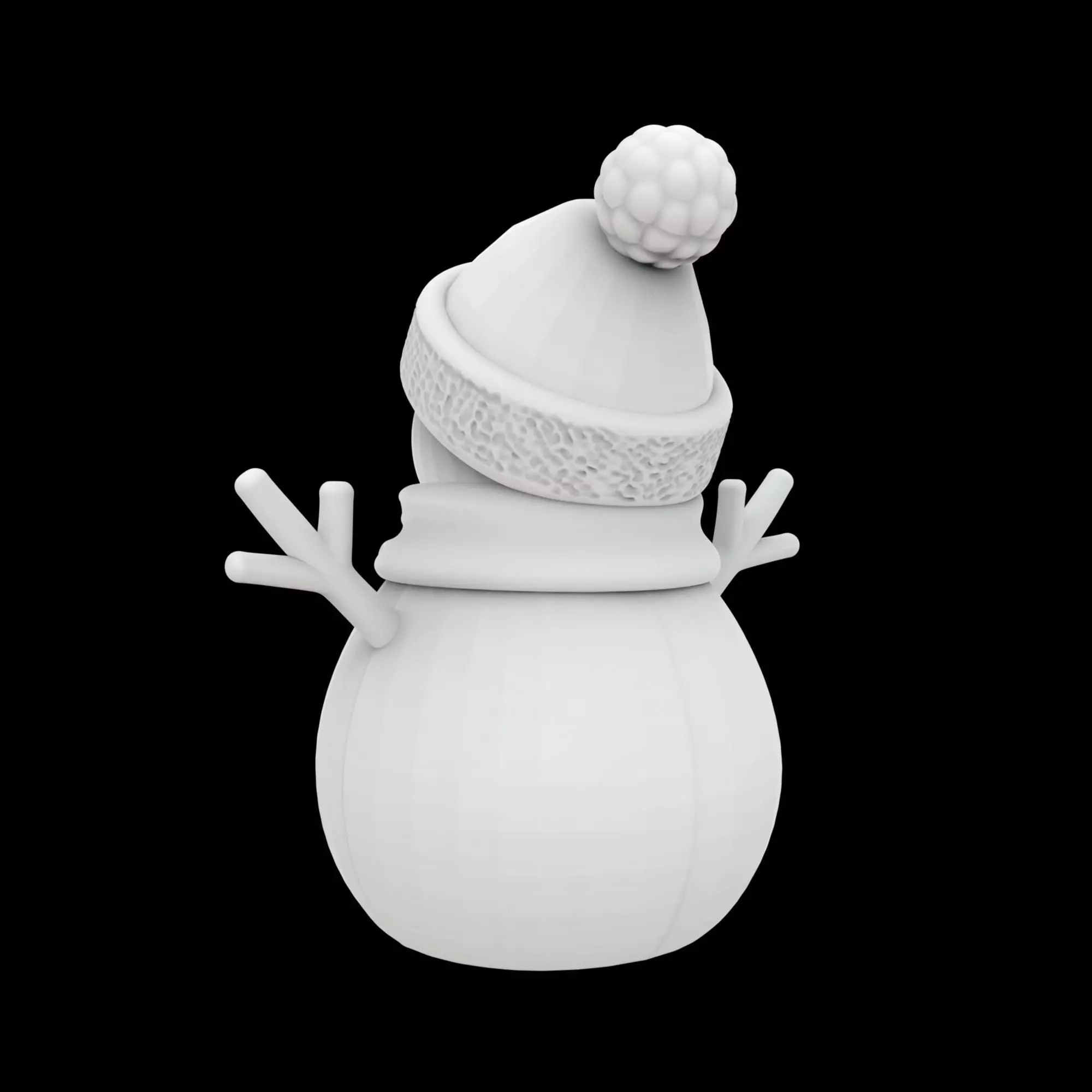 Cute Snowman Figurine 3D Printable Model 3D print model_3