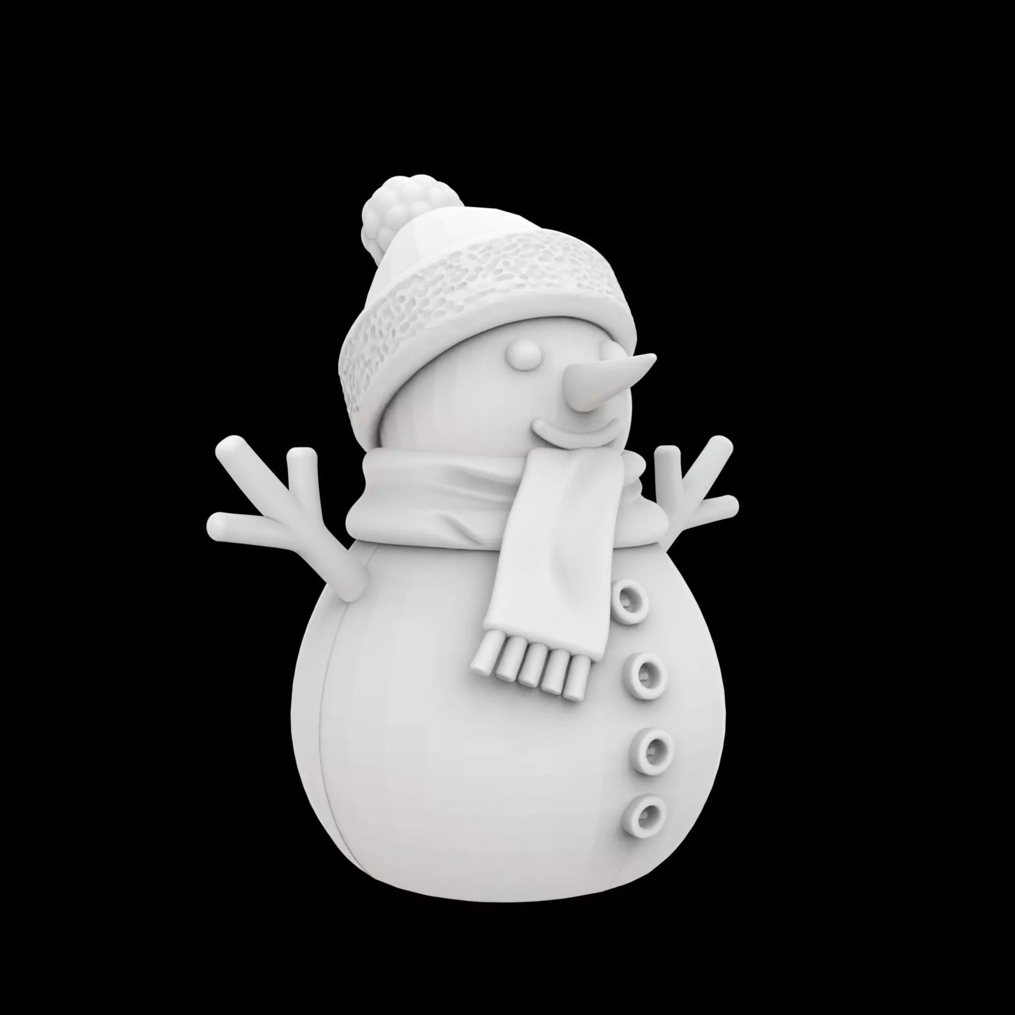 Cute Snowman Figurine 3D Printable Model 3D print model_6