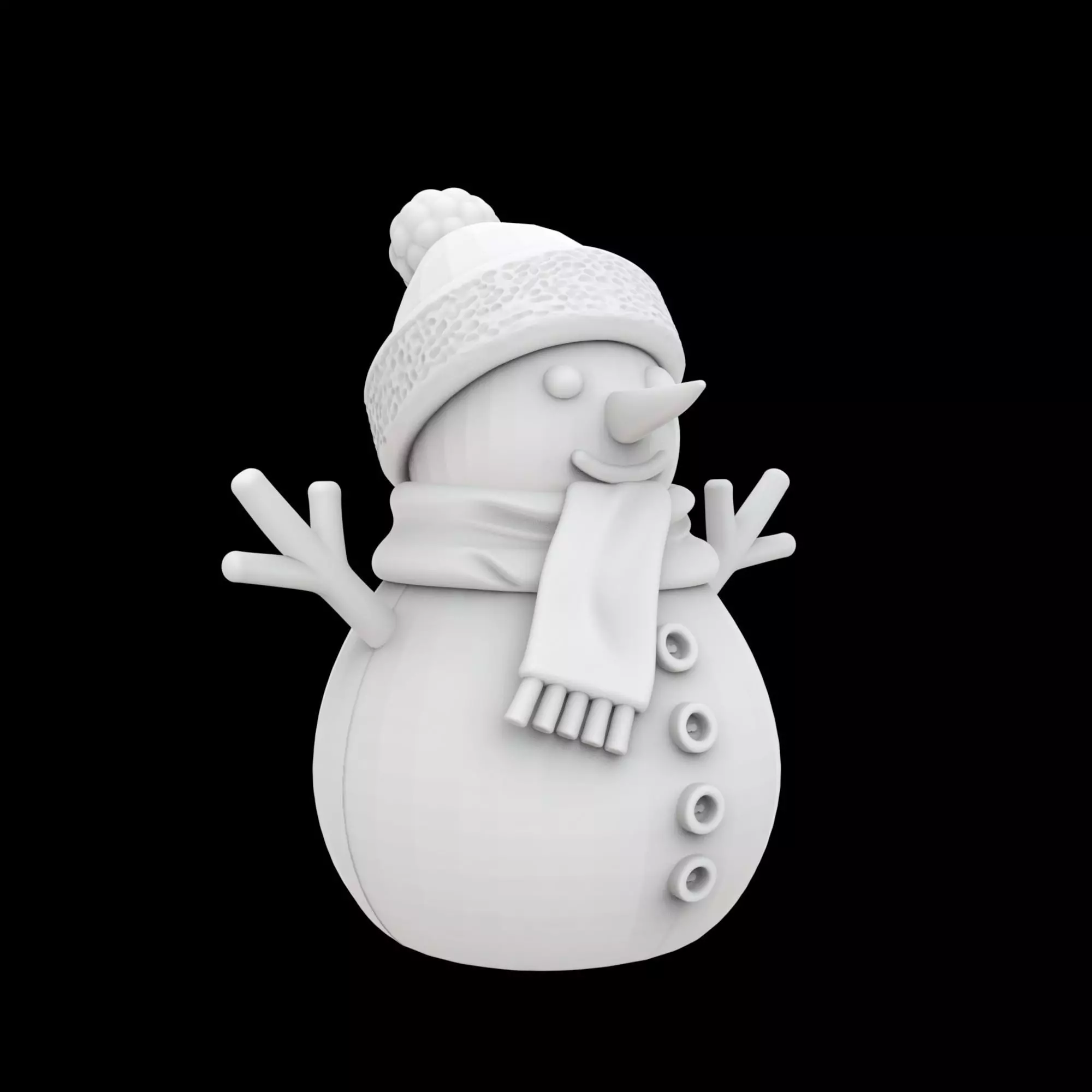 Cute Snowman Figurine 3D Printable Model 3D print model_0