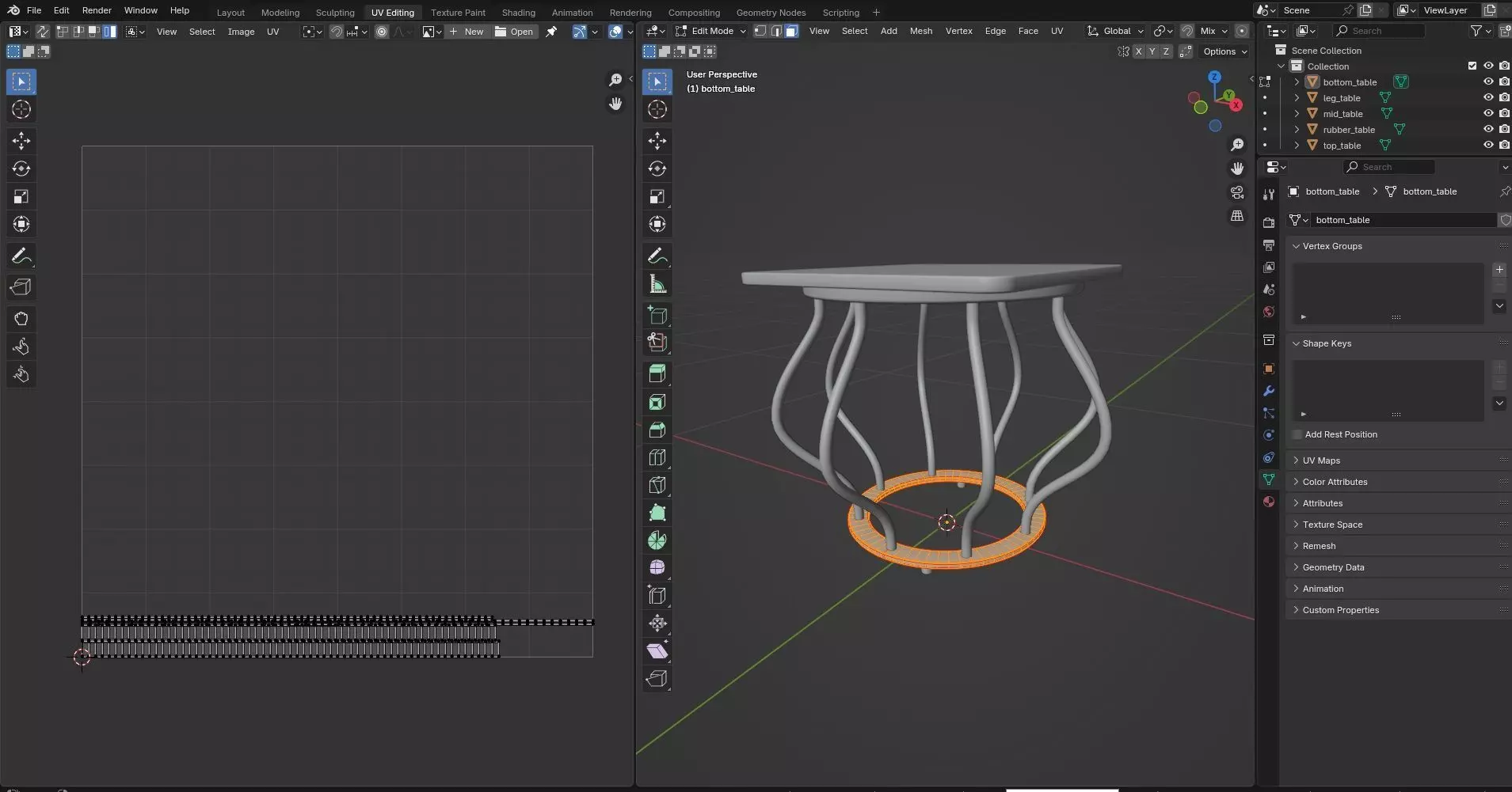 Square Table CG104 3D model_9