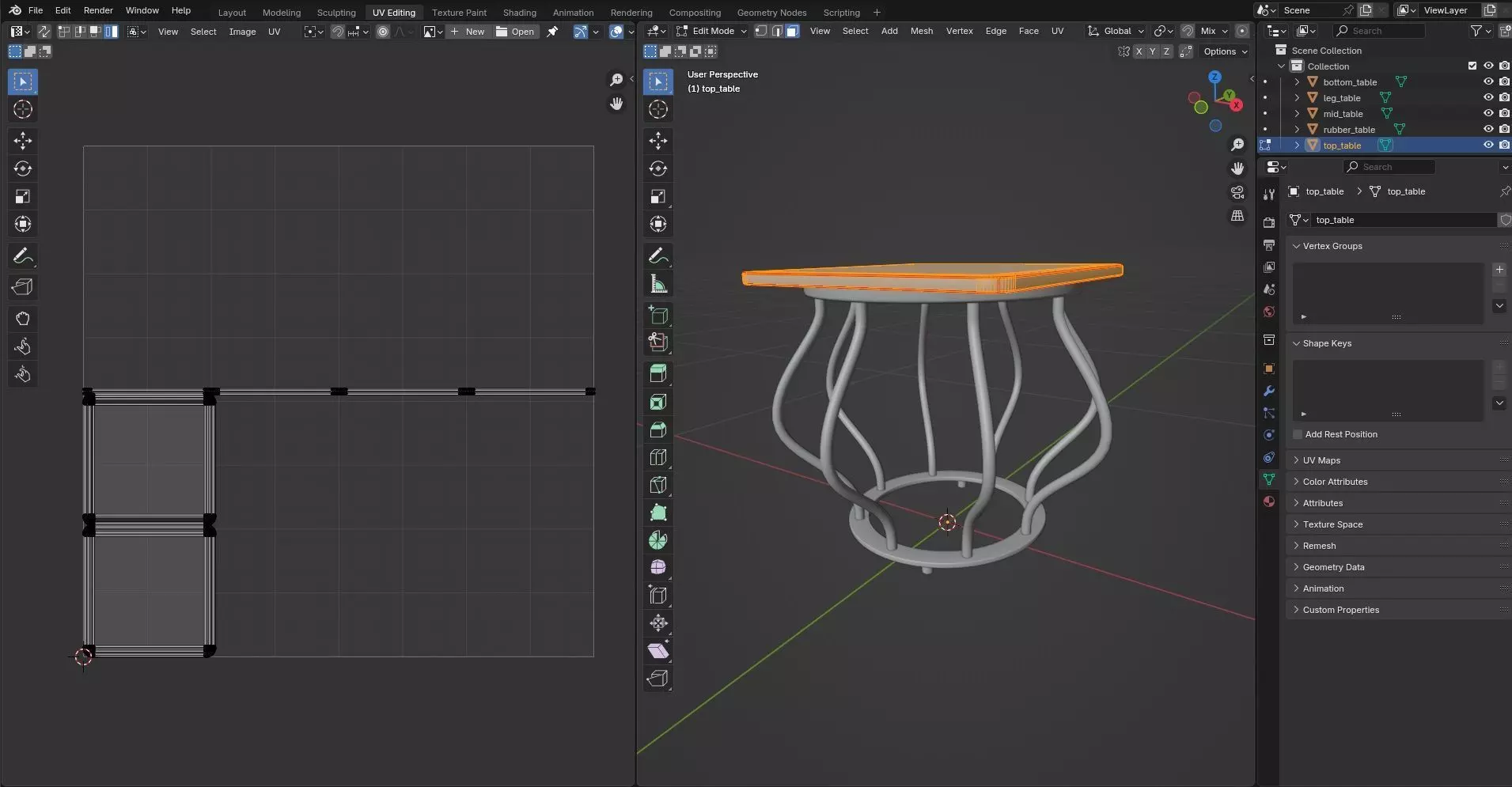 Square Table CG104 3D model_10