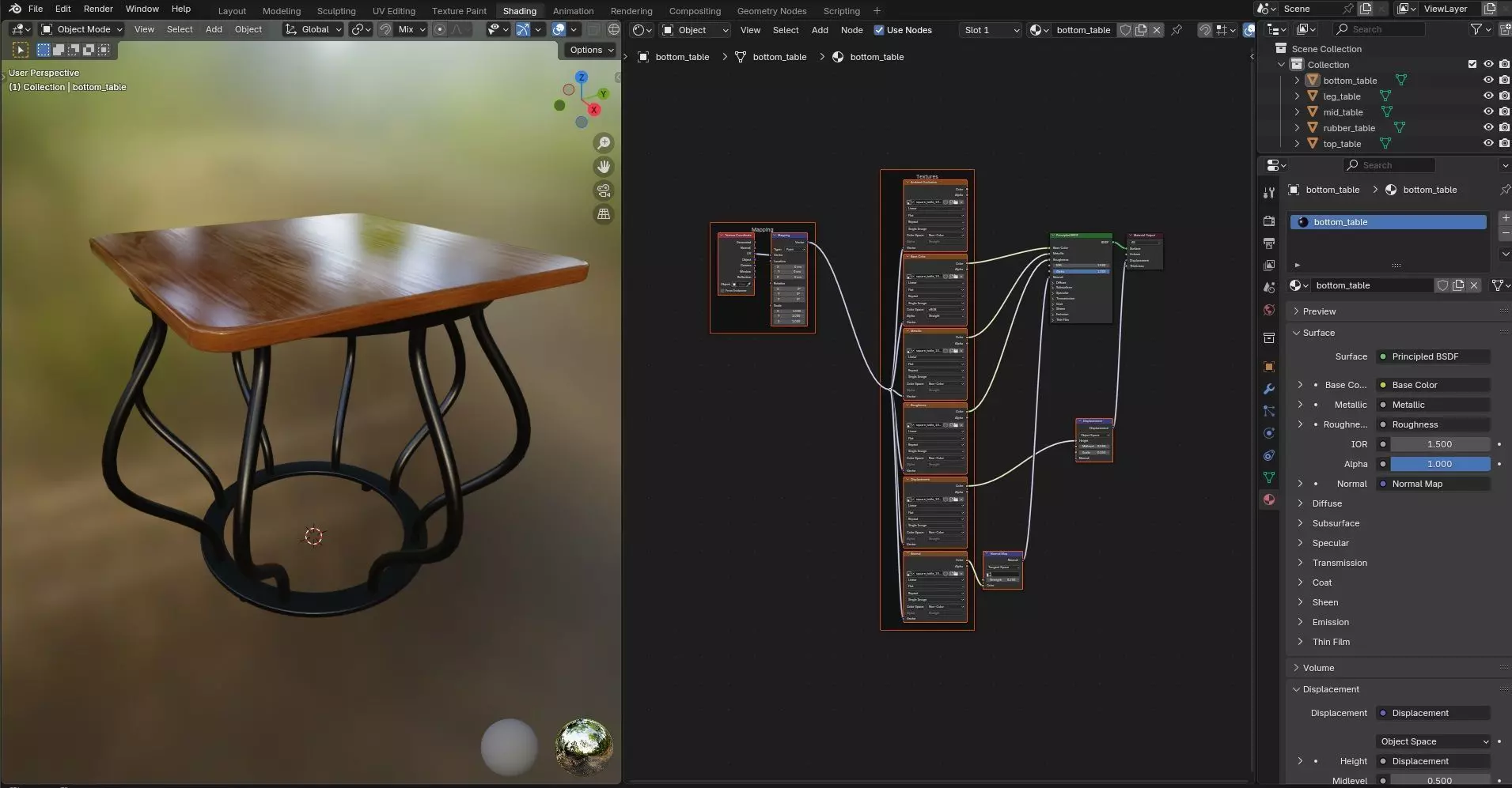 Square Table CG104 3D model_11