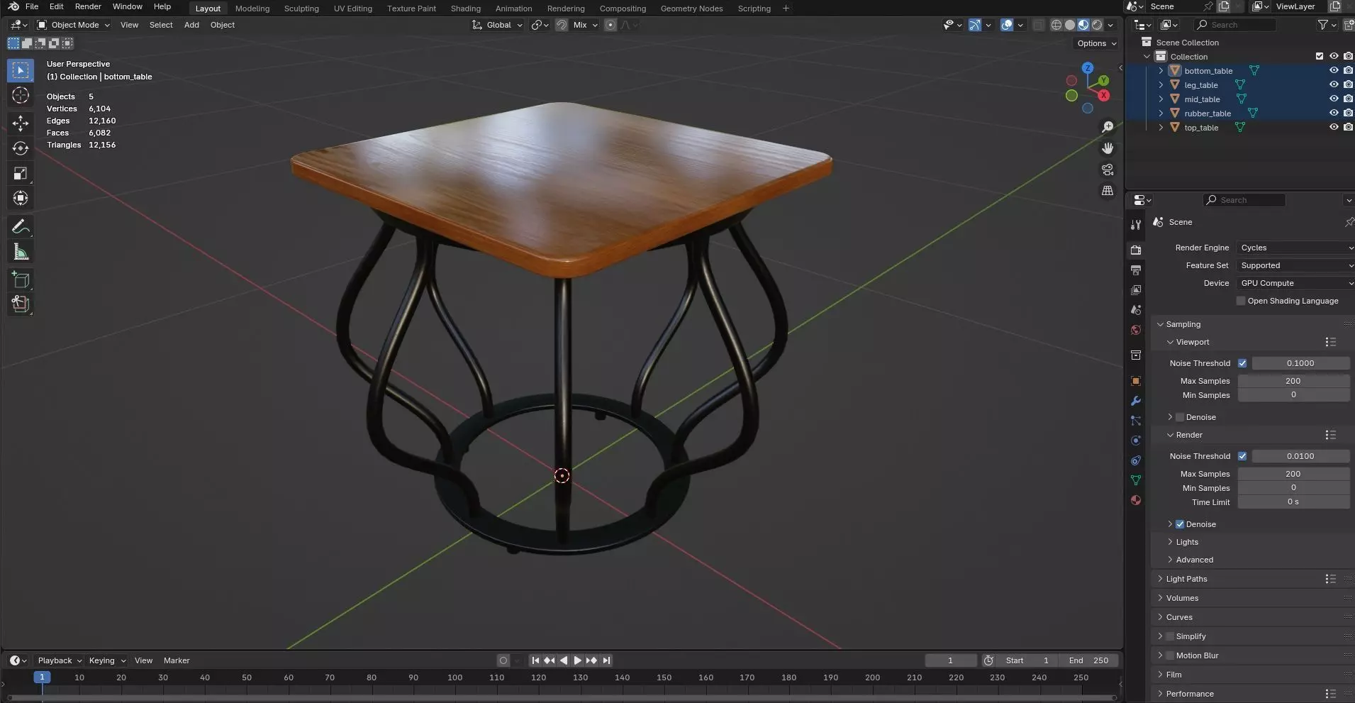 Square Table CG104 3D model_8