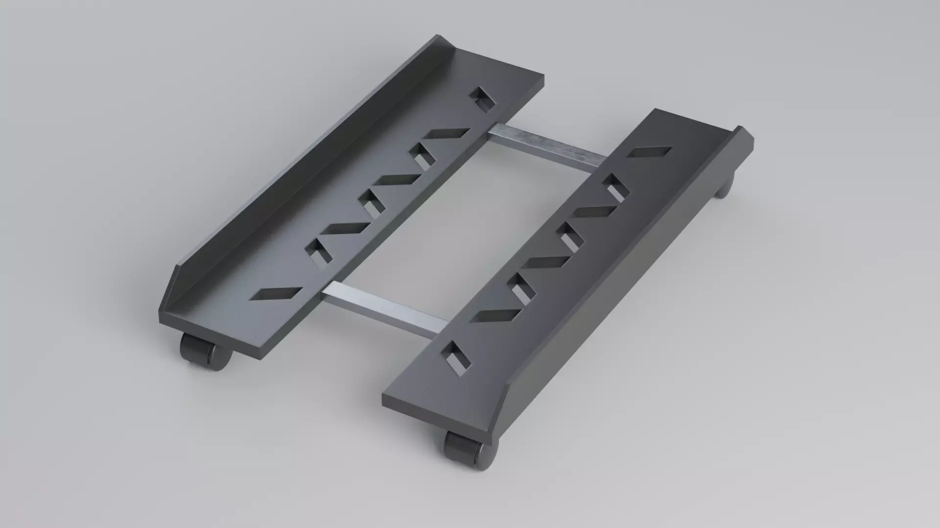 Mobile Desktop PC Adjustable Cart 3D model_1