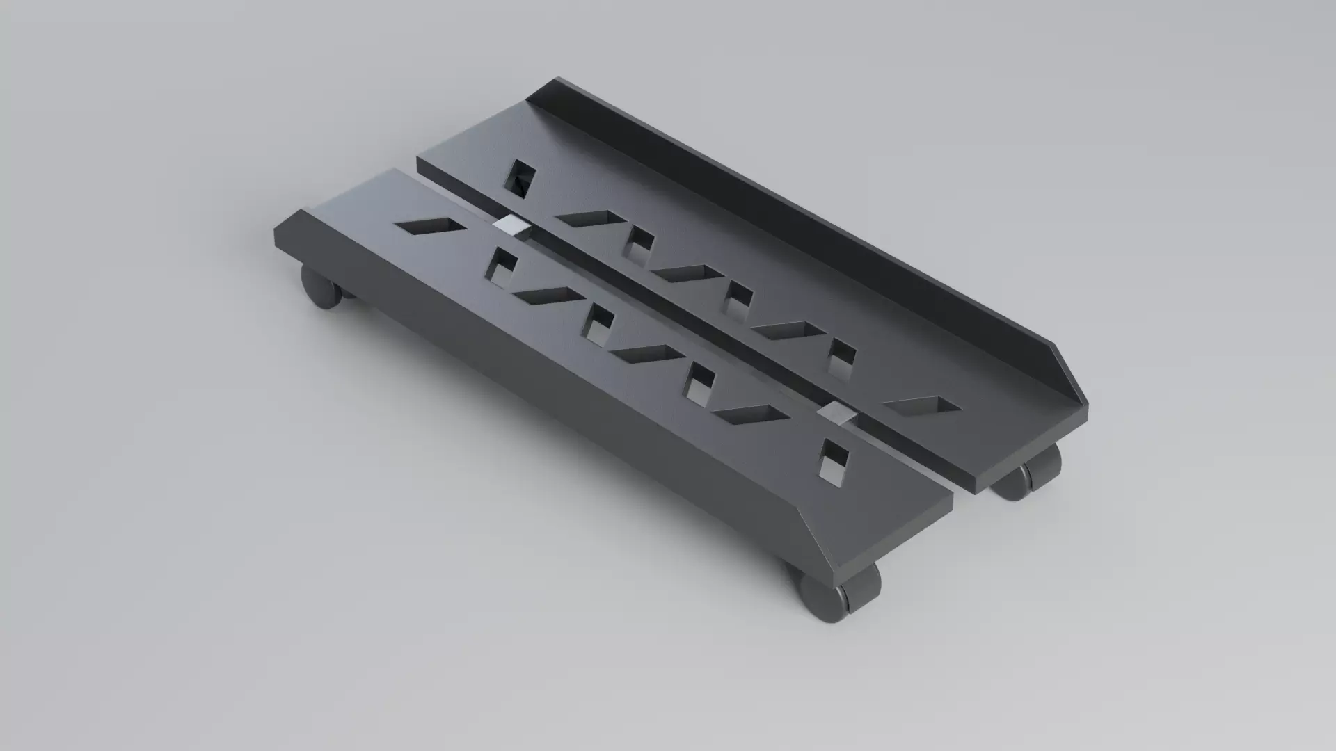 Mobile Desktop PC Adjustable Cart 3D model_5