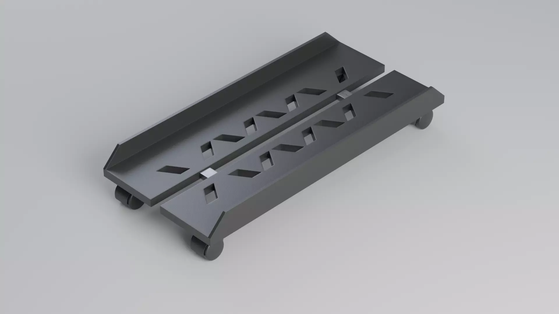 Mobile Desktop PC Adjustable Cart 3D model_3