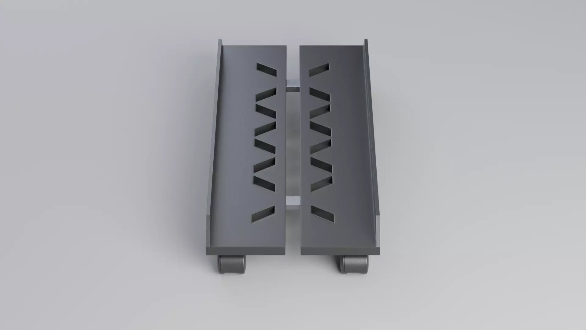 Mobile Desktop PC Adjustable Cart 3D model_2