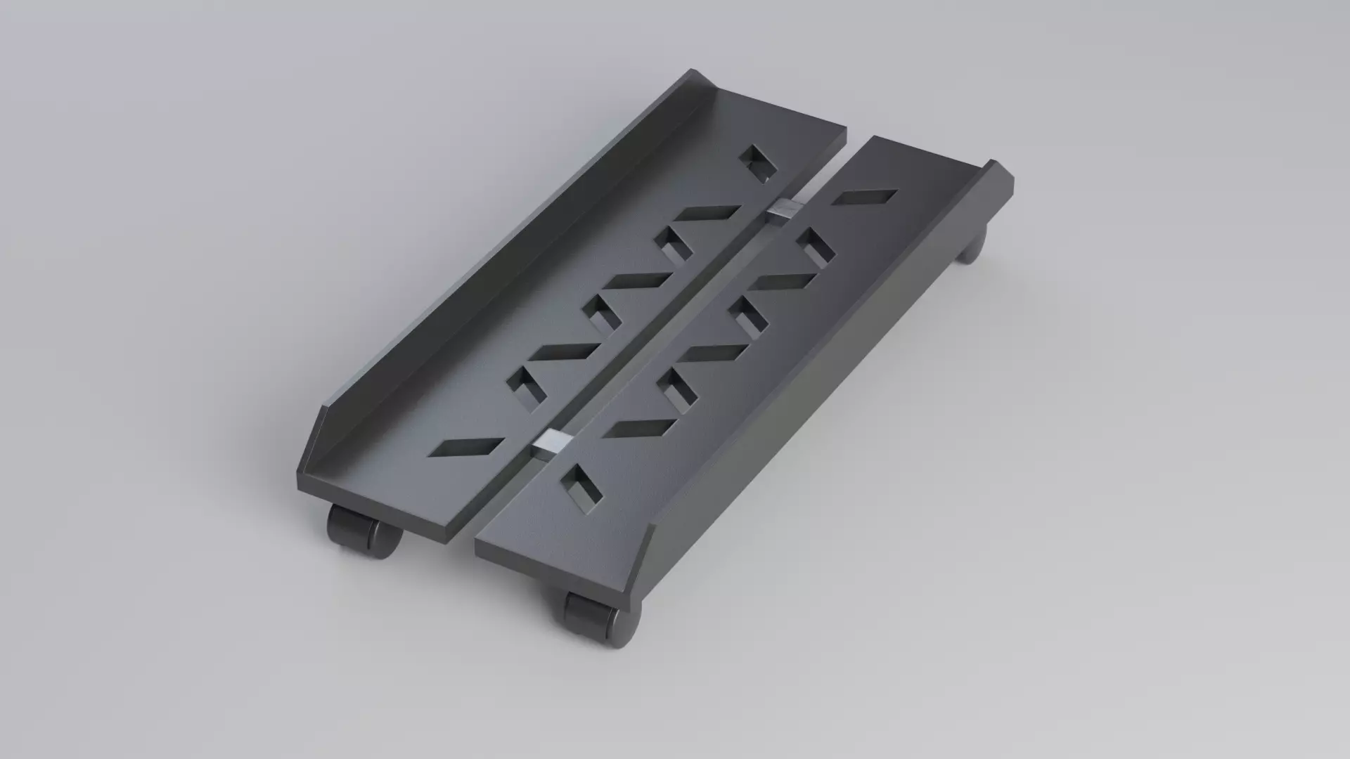 Mobile Desktop PC Adjustable Cart 3D model_0