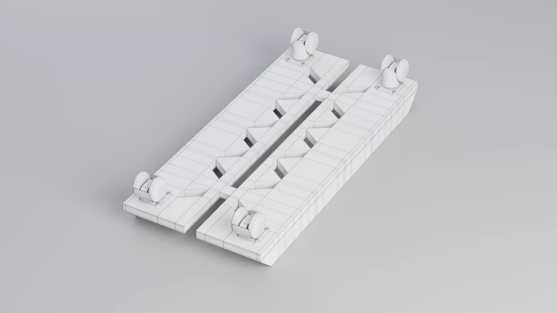 Mobile Desktop PC Adjustable Cart 3D model_9