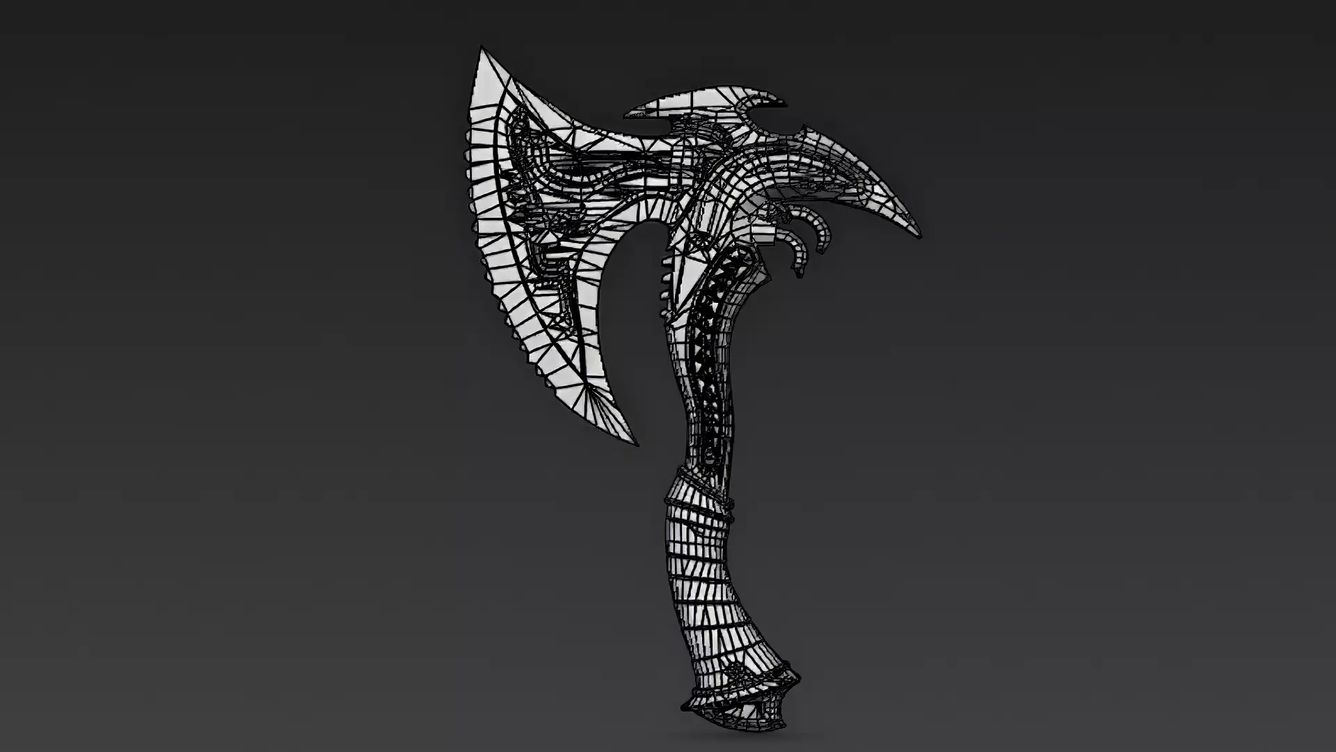 Cartoon Cyber Axe PBR 3D Model Low-poly 3D model_9