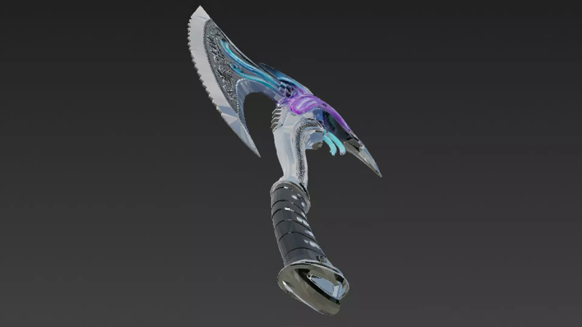 Cartoon Cyber Axe PBR 3D Model Low-poly 3D model_5