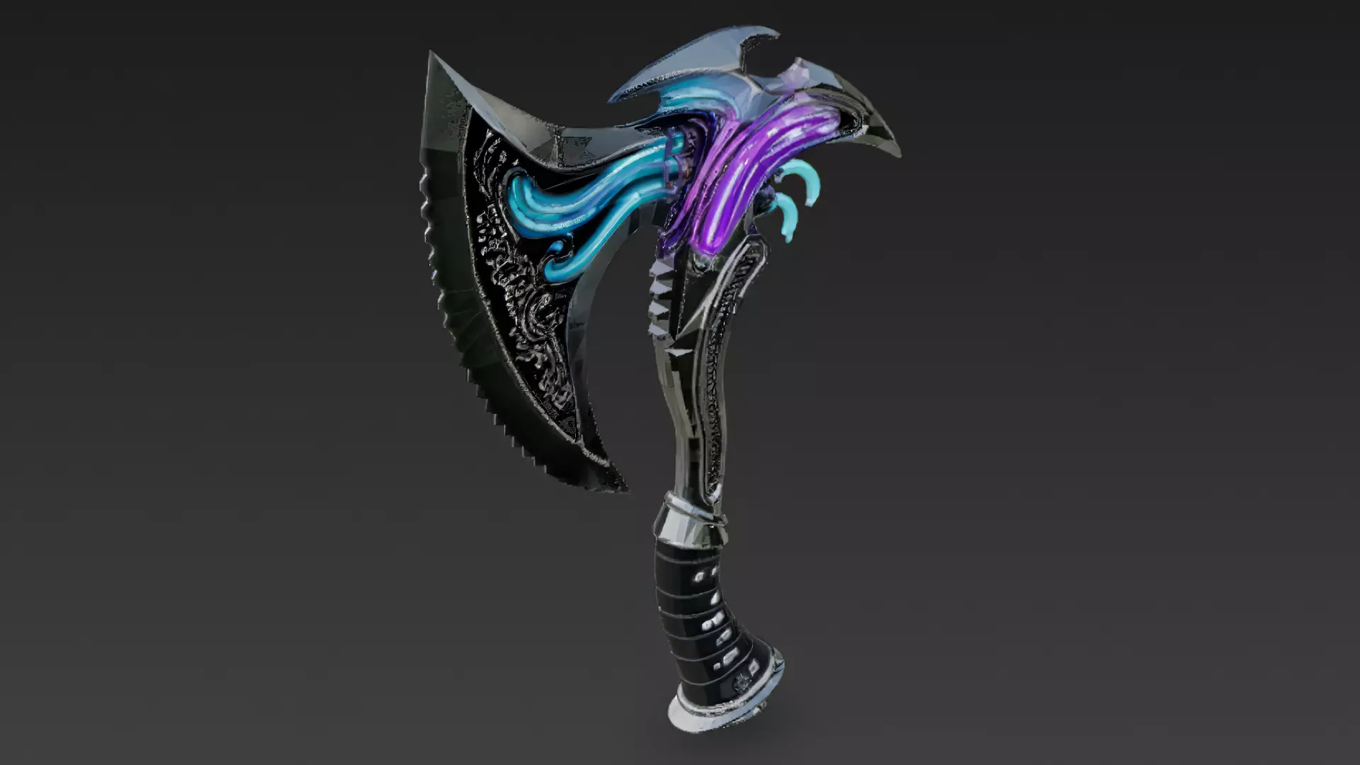 Cartoon Cyber Axe PBR 3D Model Low-poly 3D model_1