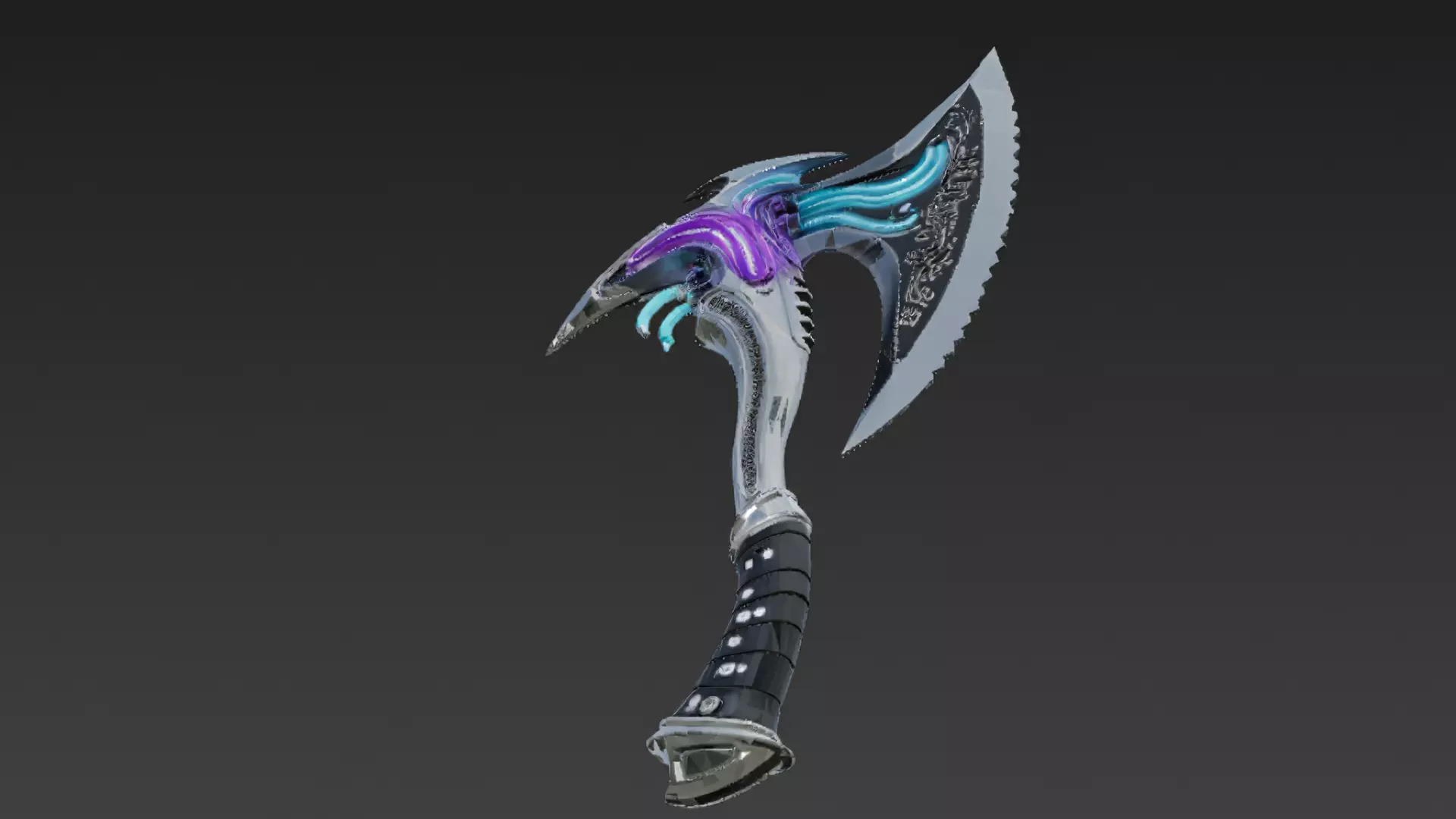 Cartoon Cyber Axe PBR 3D Model Low-poly 3D model_2