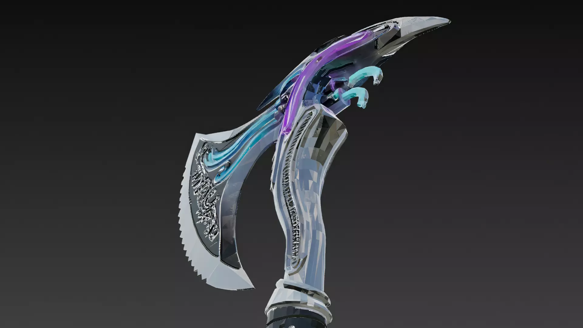 Cartoon Cyber Axe PBR 3D Model Low-poly 3D model_6