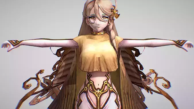 Amnelis - War of the Visions - Final Fantasy Brave Exvius Low-poly 3D model