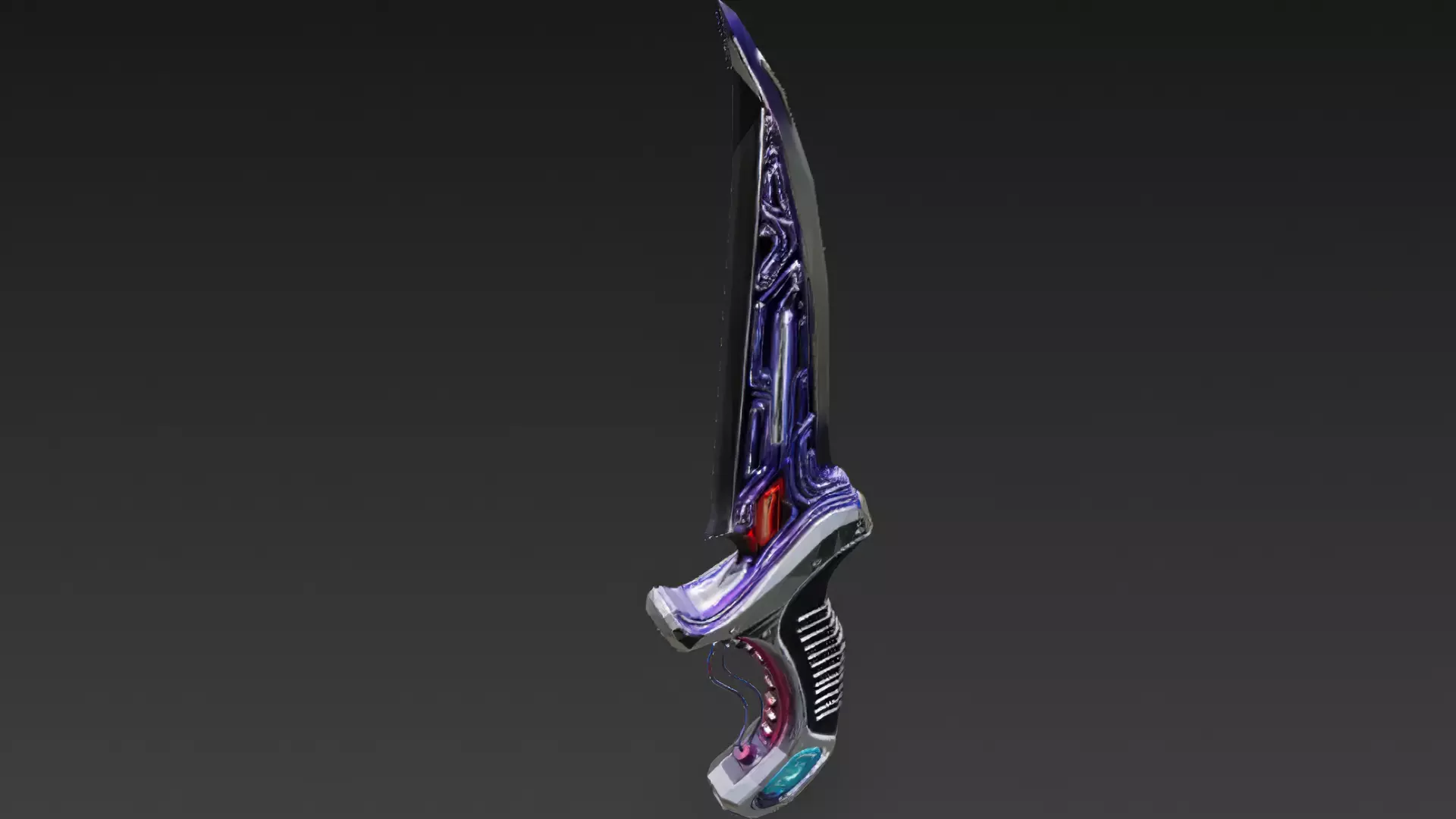 Cartoon Cyber Dagger PBR 3D Model Low-poly 3D model_2