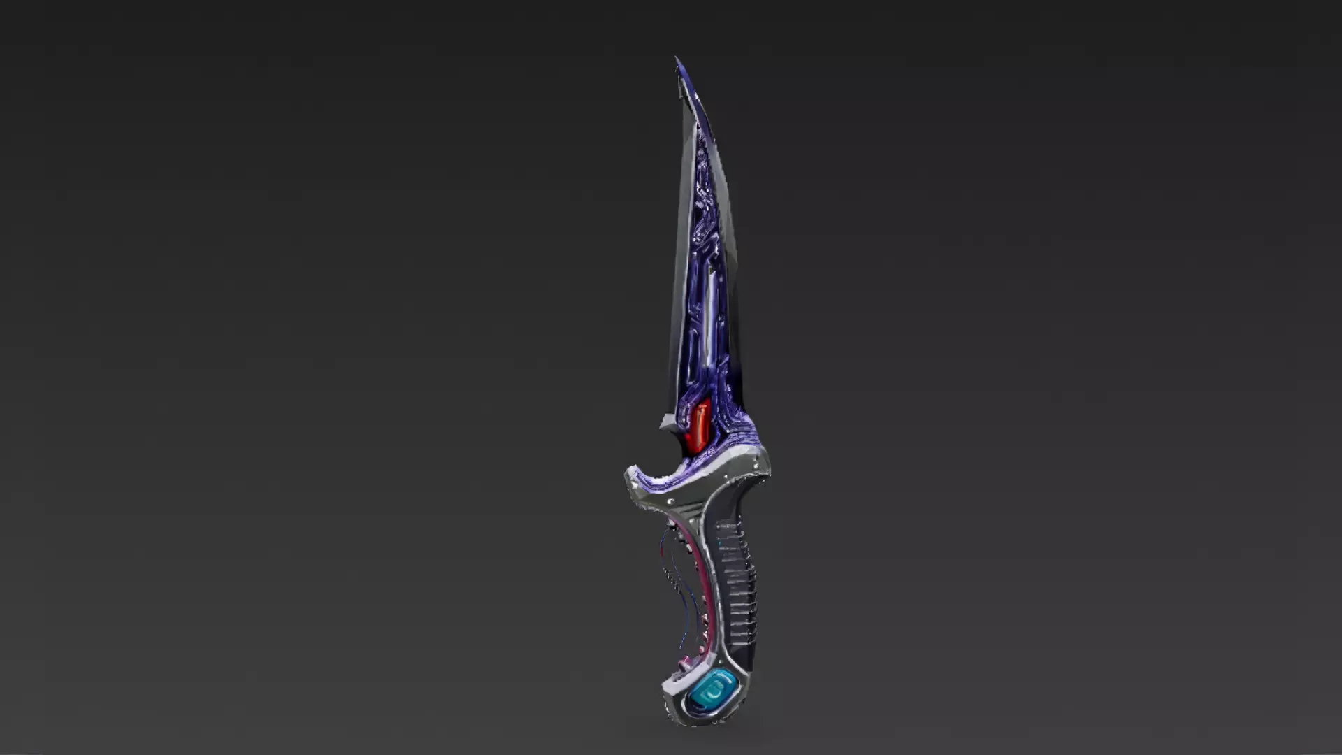 Cartoon Cyber Dagger PBR 3D Model Low-poly 3D model_0