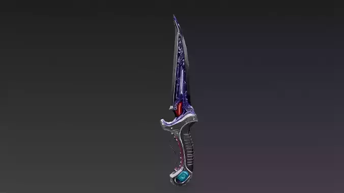 Cartoon Cyber Dagger PBR 3D Model