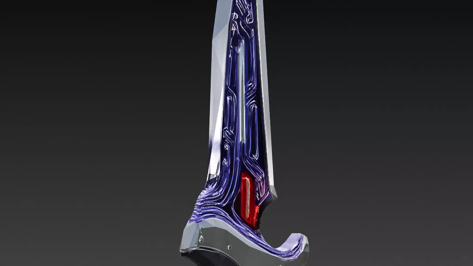 Cartoon Cyber Dagger PBR 3D Model Low-poly 3D model_7