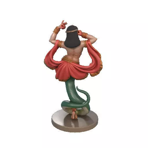 2259  Indian Serpent Woman Dancer on Pedestal 3D print model_20