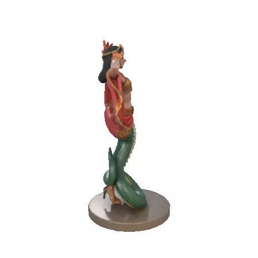 2259  Indian Serpent Woman Dancer on Pedestal 3D print model_15