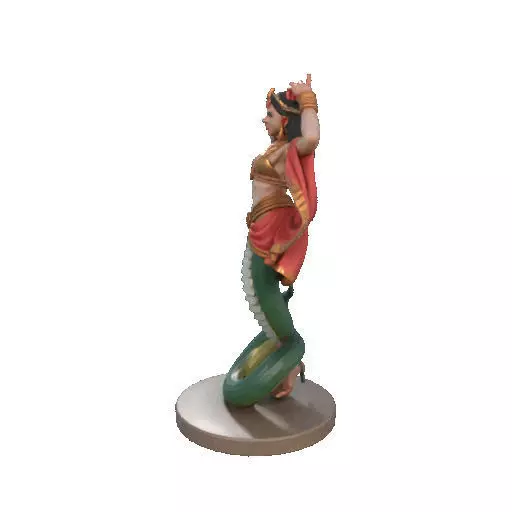 2259  Indian Serpent Woman Dancer on Pedestal 3D print model_29