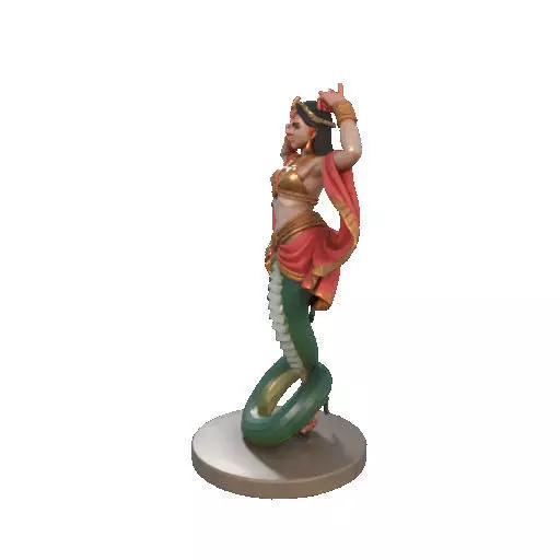 2259  Indian Serpent Woman Dancer on Pedestal 3D print model_30
