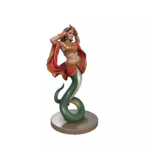 2259  Indian Serpent Woman Dancer on Pedestal 3D print model_11