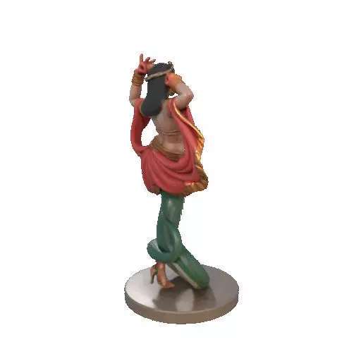 2259  Indian Serpent Woman Dancer on Pedestal 3D print model_17