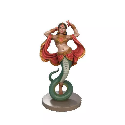 2259  Indian Serpent Woman Dancer on Pedestal 3D print model_7
