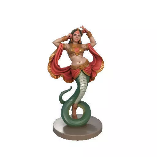 2259  Indian Serpent Woman Dancer on Pedestal 3D print model_8