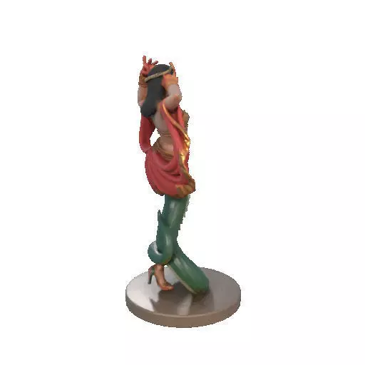 2259  Indian Serpent Woman Dancer on Pedestal 3D print model_16