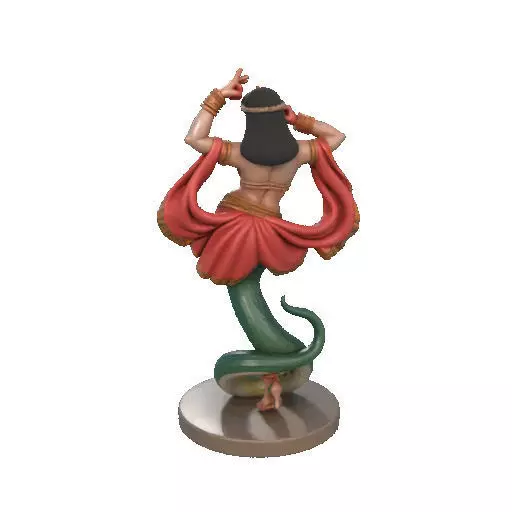 2259  Indian Serpent Woman Dancer on Pedestal 3D print model_22