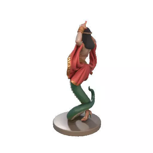 2259  Indian Serpent Woman Dancer on Pedestal 3D print model_26