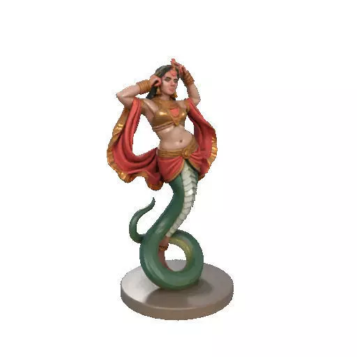 2259  Indian Serpent Woman Dancer on Pedestal 3D print model_10