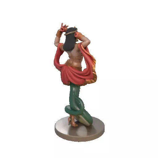 2259  Indian Serpent Woman Dancer on Pedestal 3D print model_18