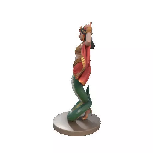 2259  Indian Serpent Woman Dancer on Pedestal 3D print model_28