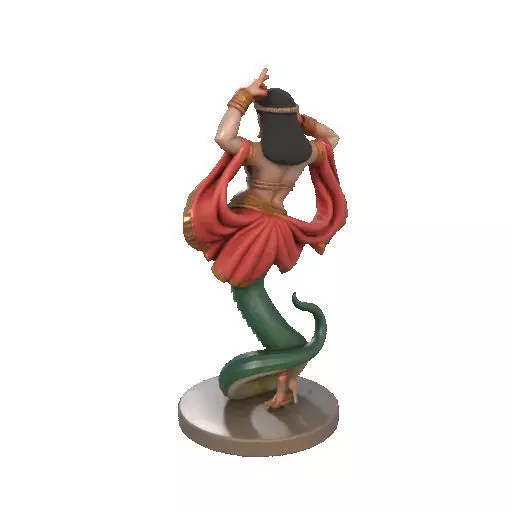 2259  Indian Serpent Woman Dancer on Pedestal 3D print model_24