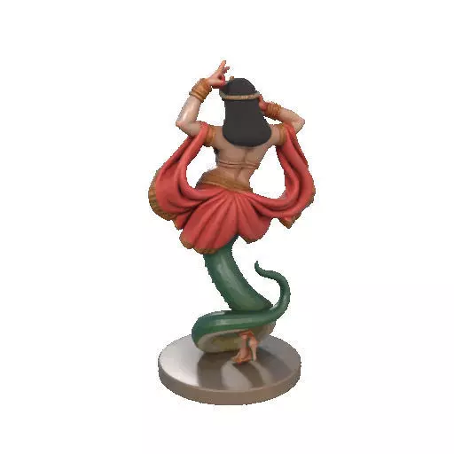 2259  Indian Serpent Woman Dancer on Pedestal 3D print model_23