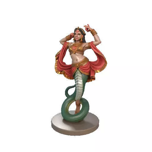 2259  Indian Serpent Woman Dancer on Pedestal 3D print model_34