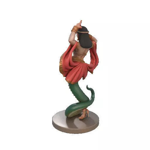 2259  Indian Serpent Woman Dancer on Pedestal 3D print model_25