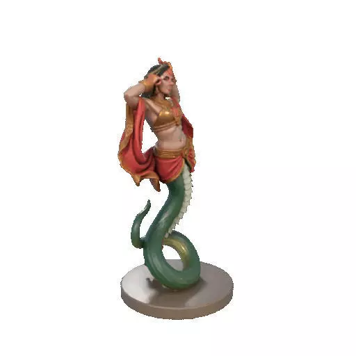 2259  Indian Serpent Woman Dancer on Pedestal 3D print model_12