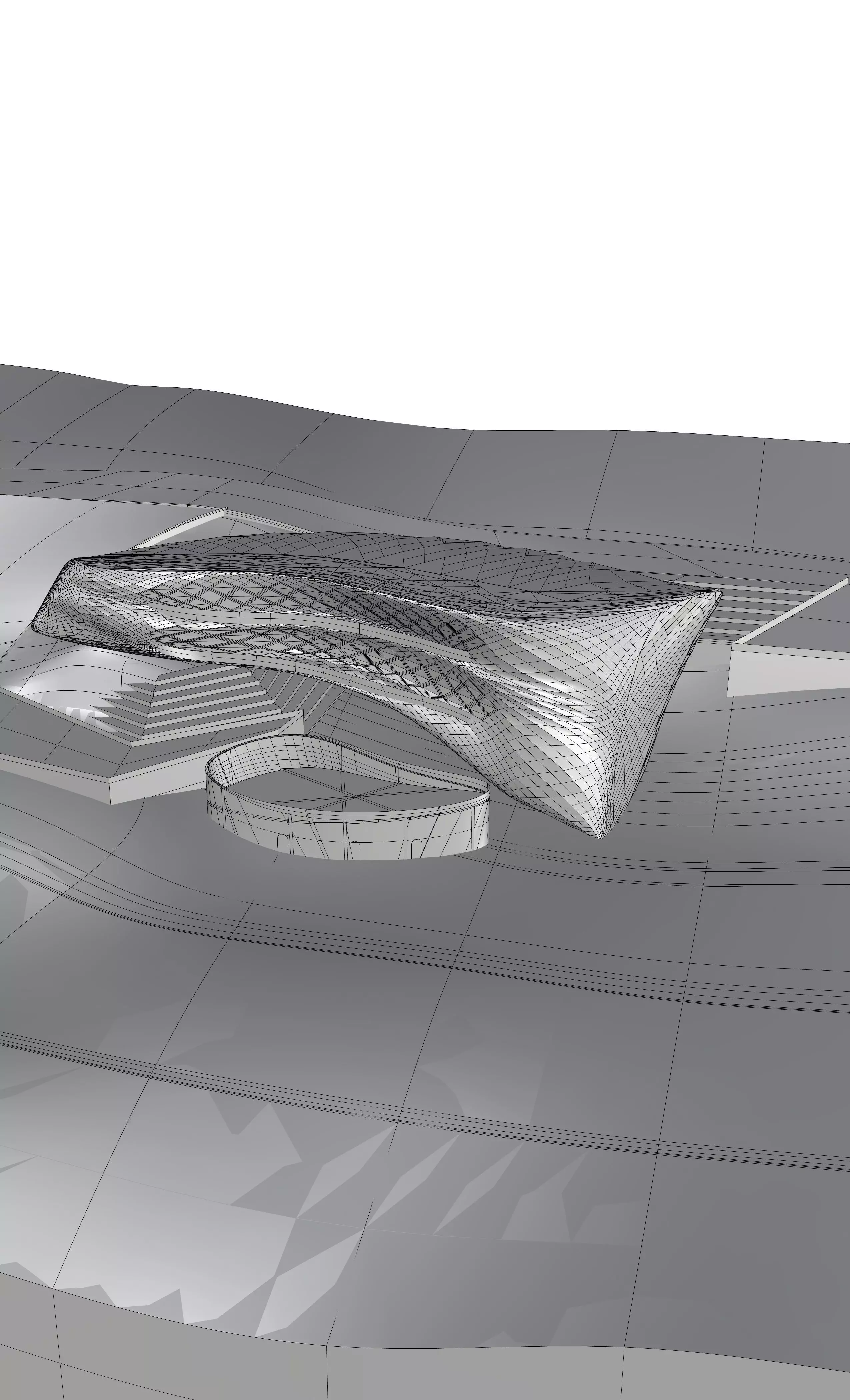 Parametric Zaha Hadid style building 3D model