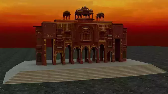 Patrika Gate Jaipur 3D Model  Indian Monument