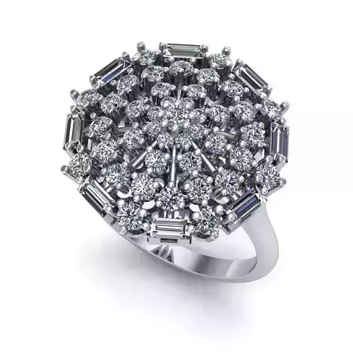 Diamond ring Jewelry Cocktail Ring 3D print model