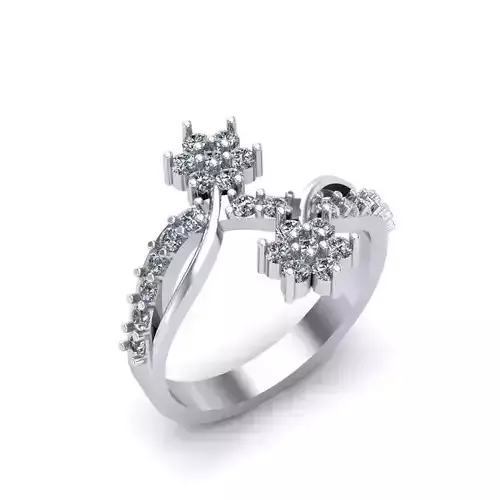 Diamond ring Jewelry Cocktail Ring 3D print model