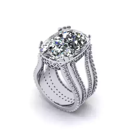 Diamond ring Jewelry Cocktail Ring 3D print model