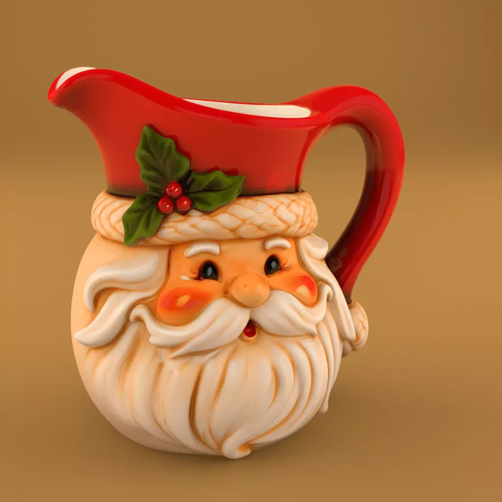 Santa Sweet Treats Candy and Candle Container 3D print model_3