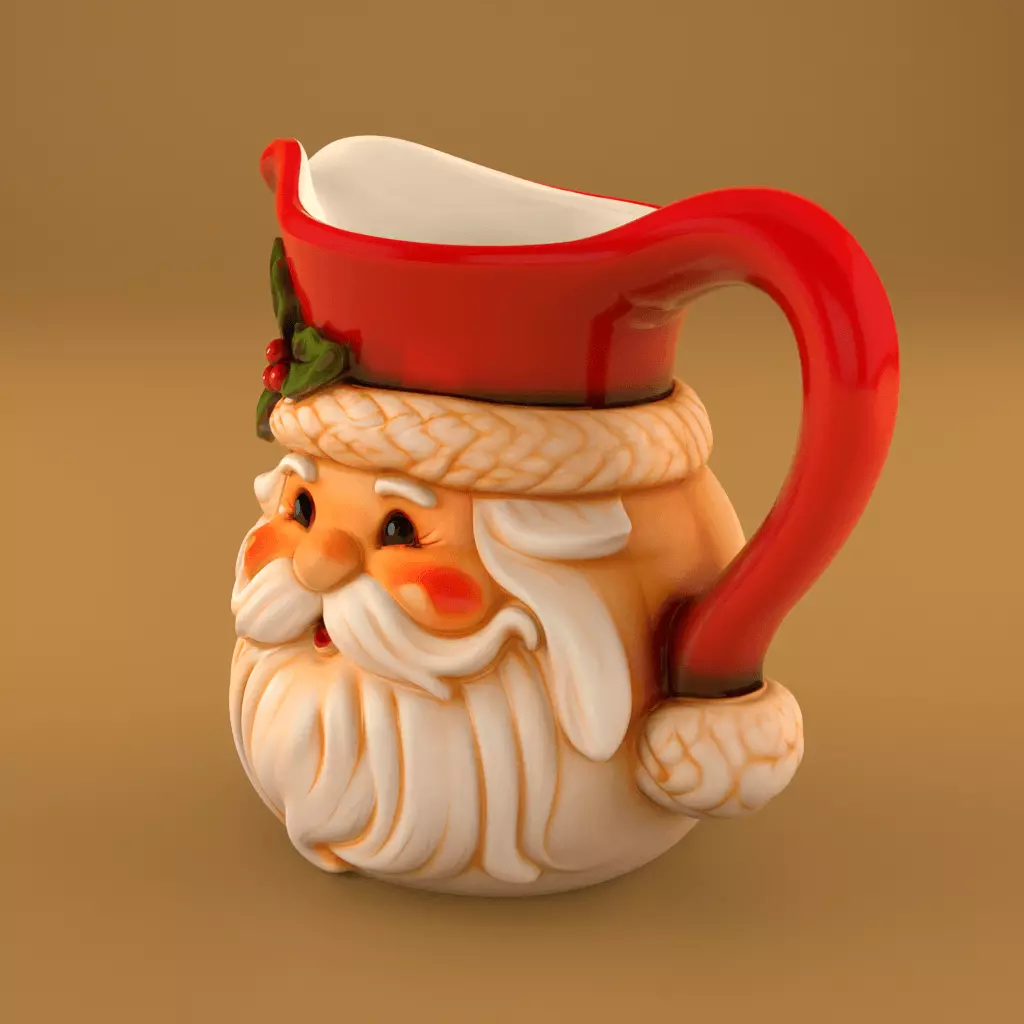 Santa Sweet Treats Candy and Candle Container 3D print model_1