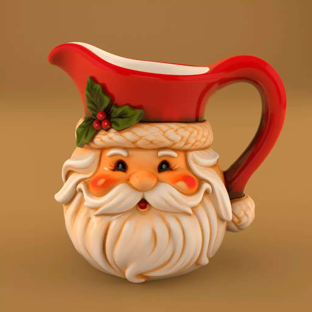 Santa Sweet Treats Candy and Candle Container 3D print model_0